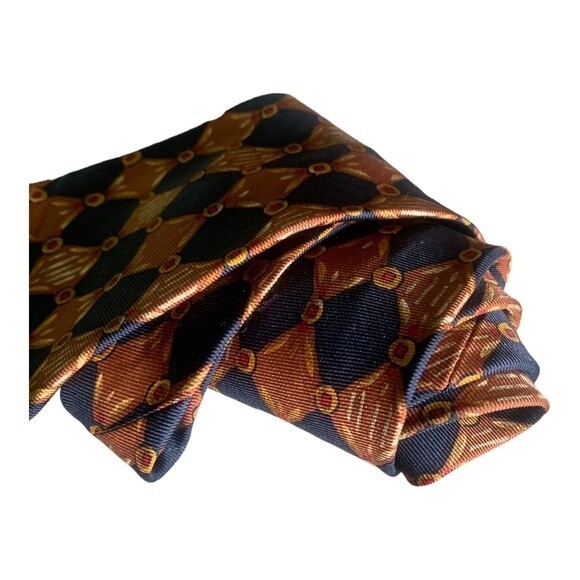 Burberrys of London Tie Men's Blue Geometric 100% Silk Necktie Career Luxury - Picture 5 of 7